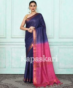 Handwoven cotton silk saree.